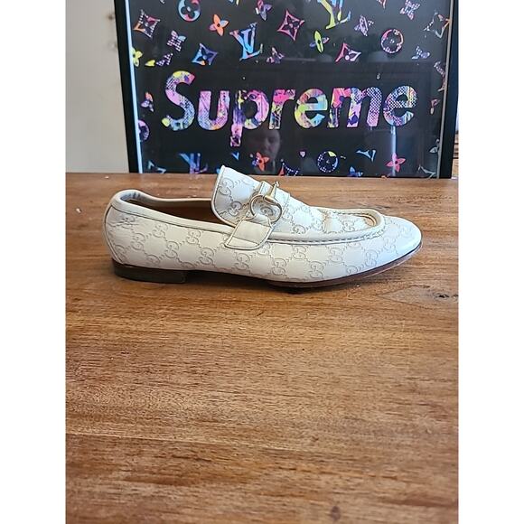 GUCCI TOM FORD GG MEN\'S SUPER RARE FIND WHITE LOAFERS SHOE SIZE 9.5 main image 5